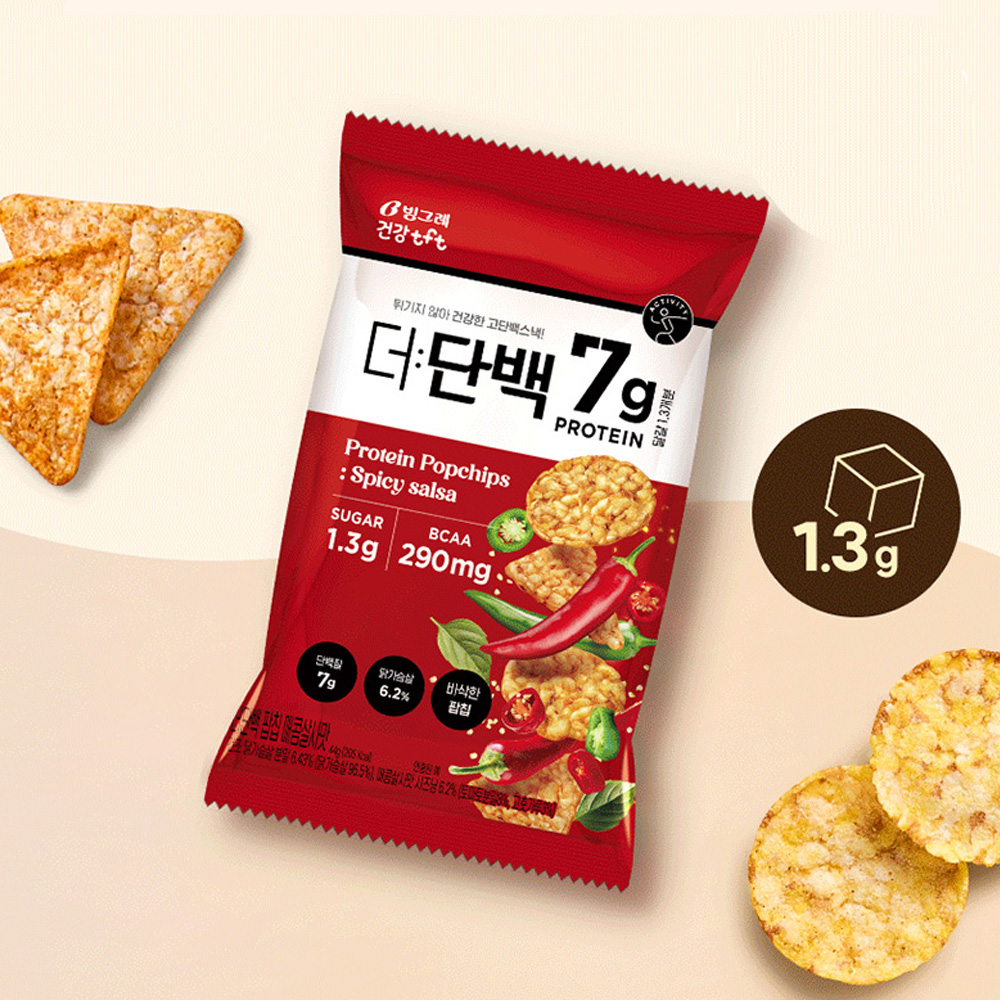 빙그레 더단백 프로틴 팝칩 3종 44g 10+10개 골라담기 /군옥수수 매콤살사 허니갈릭 - 상세 이미지 4