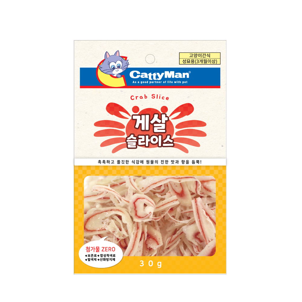 캐티맨 슬라이스 고양이간식 게살, 30g, 10개 이미지 2