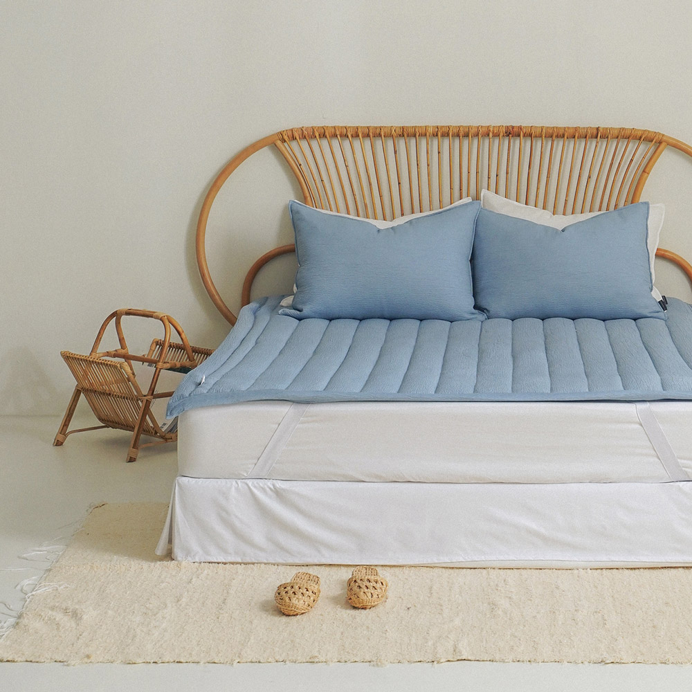 누비지오 홀리데이 시어서커 고정밴드 여름침대패드 SS