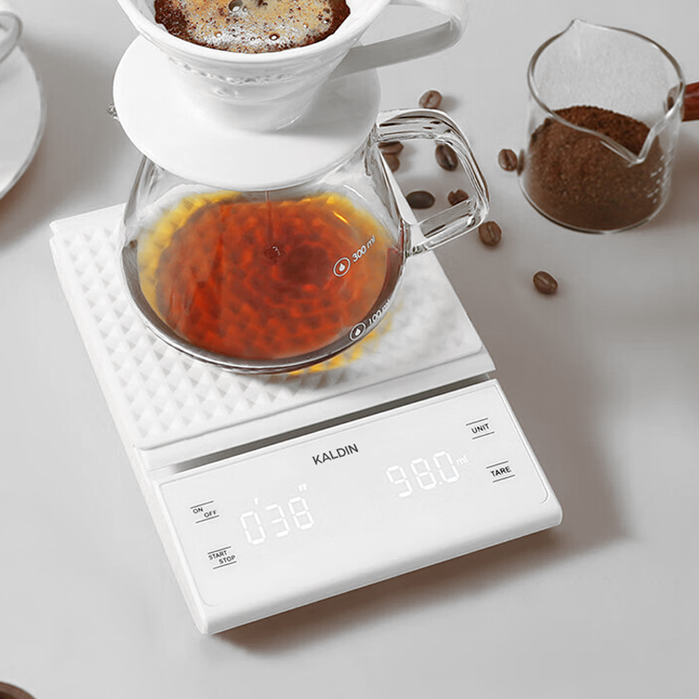 칼딘 커피 저울 타이머 프로 드립 스케일 핸드드립저울 1kg, 0.1g, 화이트 - 상세 이미지 3