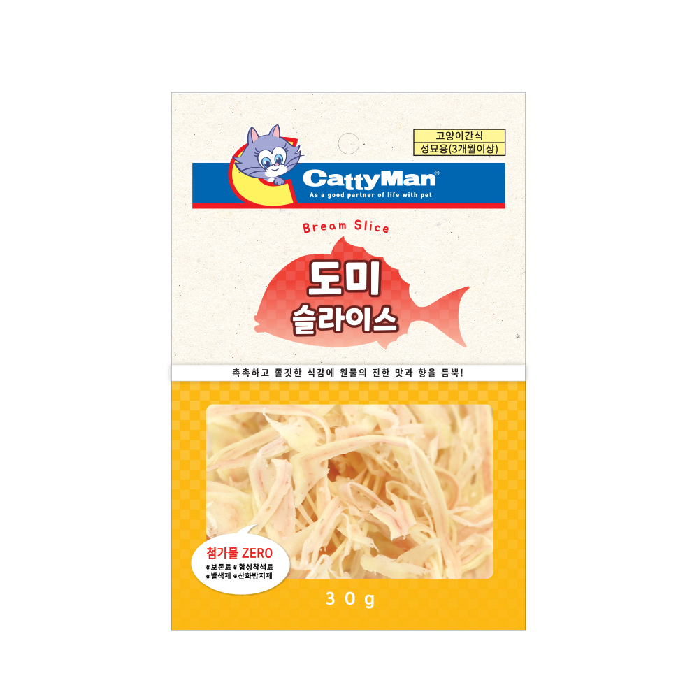 캐티맨 슬라이스 고양이 육포 간식 도미, 30g, 1개 - 상세 이미지 2