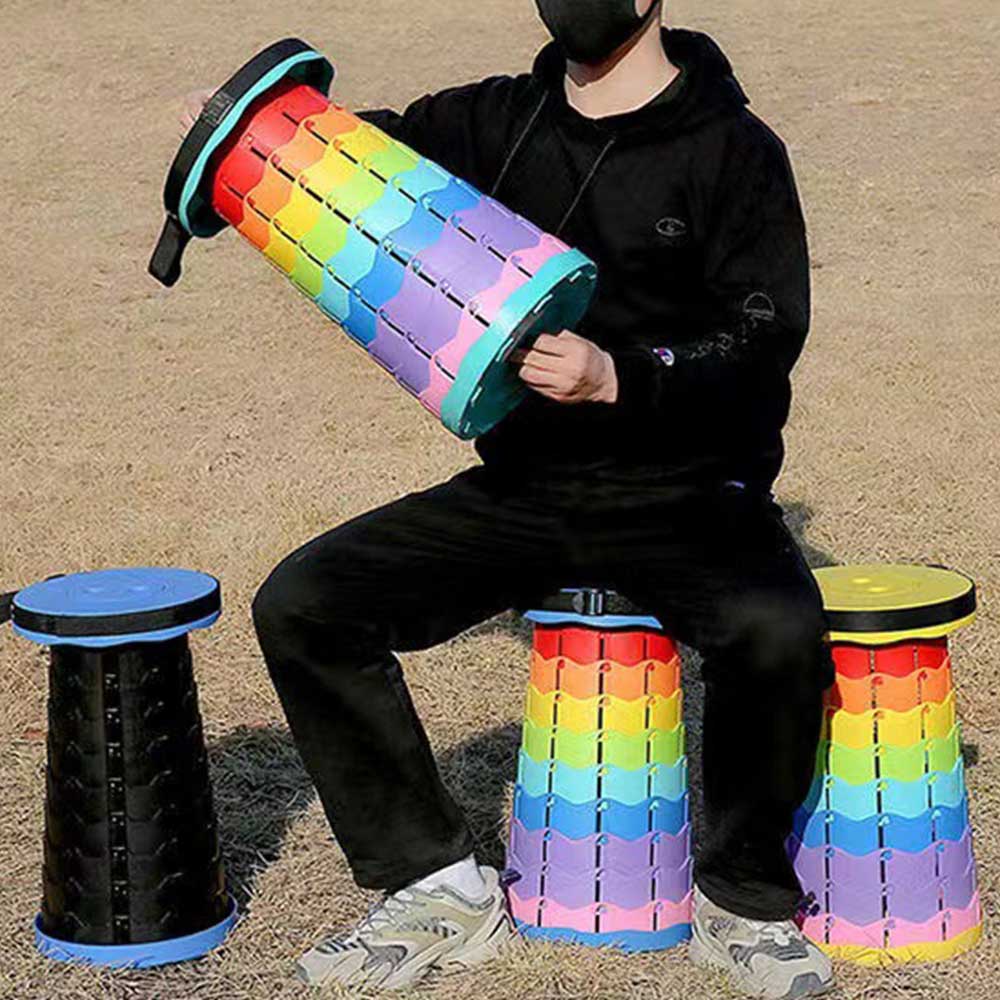 원형 접이식 간이 의자 무지개 아코디언 휴대용 코끼리 트위스트 폴딩 높이 조절 자바라 회전 스툴 체어