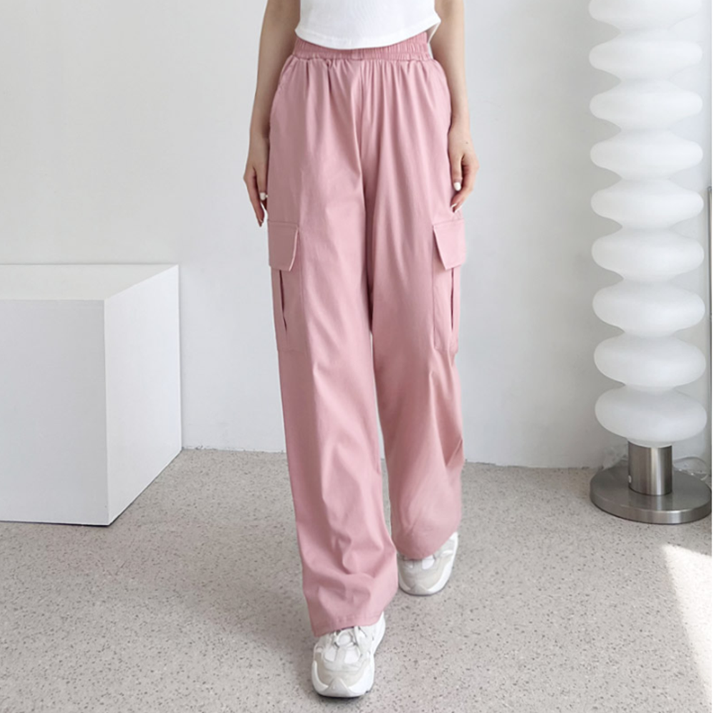 냉장고카고바지 여성 여름 냉감 쿨링 바스락 와이드 카고팬츠 - 상세 이미지 2