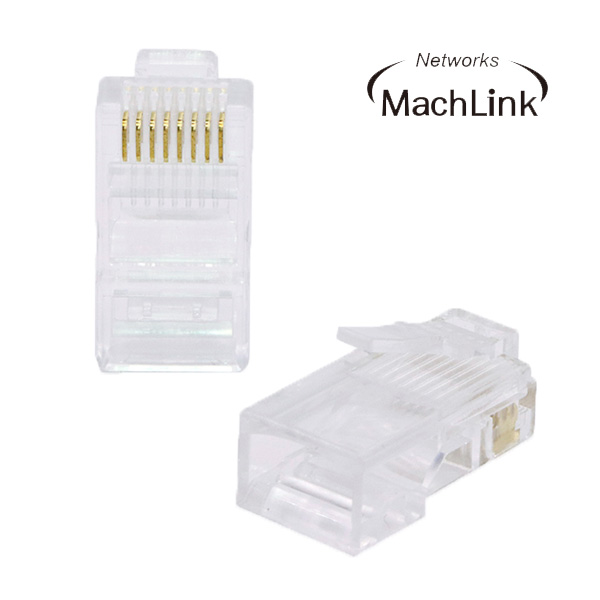 RJ45 커넥터 UTP 잭 8P8C 투명 랜커넥터 랜잭 플러그 마하링크 1BOX(100개입) - 메인 이미지