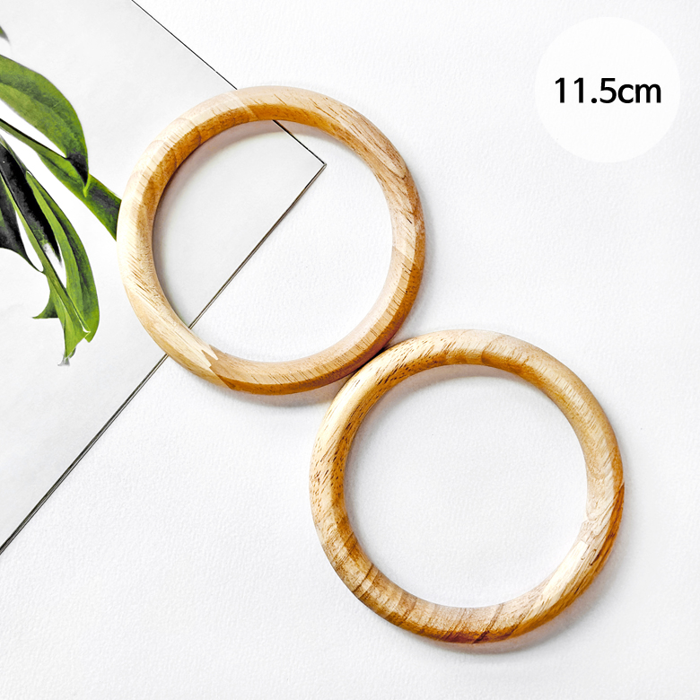 (1쌍) 11.5cm 내추럴 컬러 우드핸들 마크라메 손잡이 - 상품 이미지