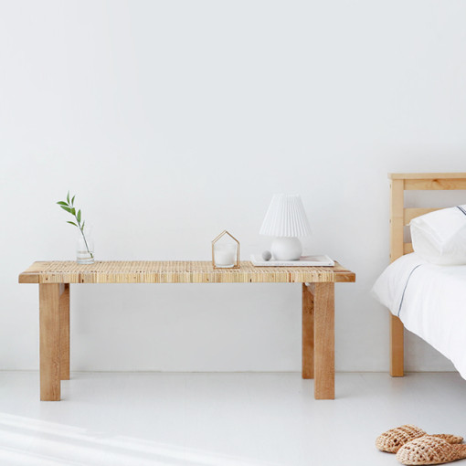 라탄 원목 거실 탁자 2인 좌식 커피 테이블 낮은 좌탁