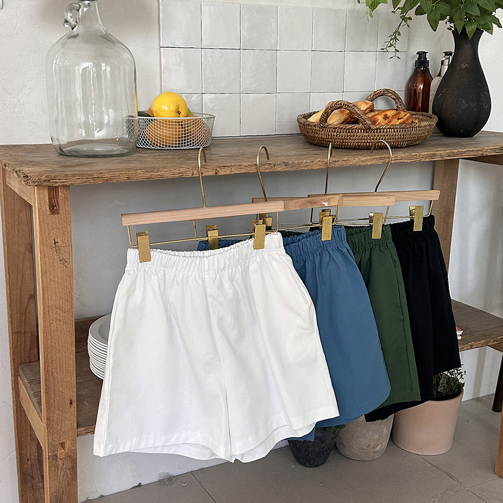흰색 여자 밴딩 면 반바지 여름 키작녀 바지 A라인 여성 반바지 4부 숏팬츠