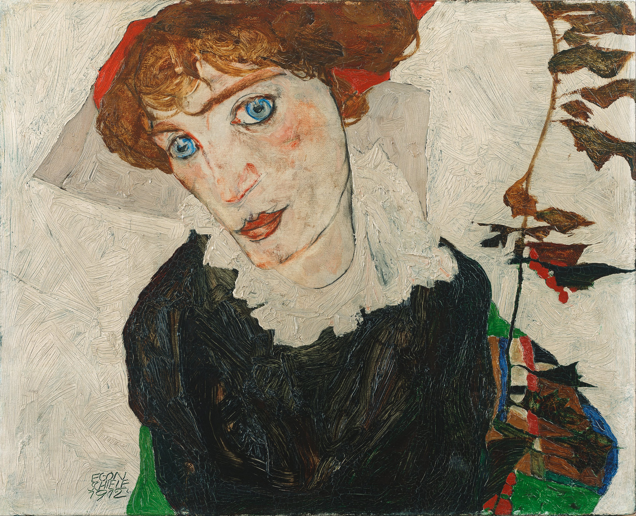 에곤 쉴레 - Self-Portrait with Lowered Head - 캔버스액자 감성선물 - 상세 이미지 5