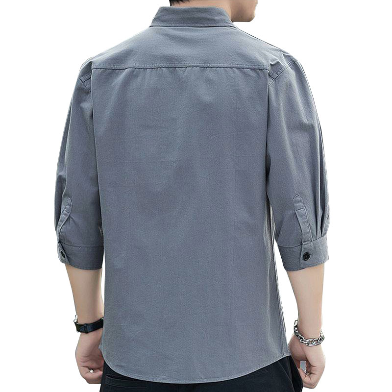 포켓 야상셔츠 7부 반팔 카라티 남자 티셔츠 - 상세 이미지 5