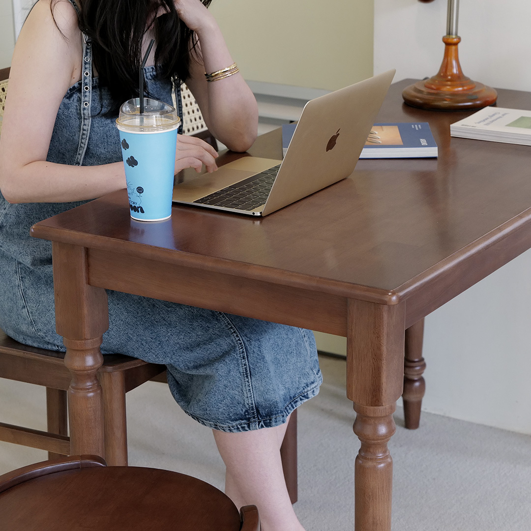 자야캠핑 코콜라 월넛 원목 직사각형 2인 4인 식탁 테이블 1200