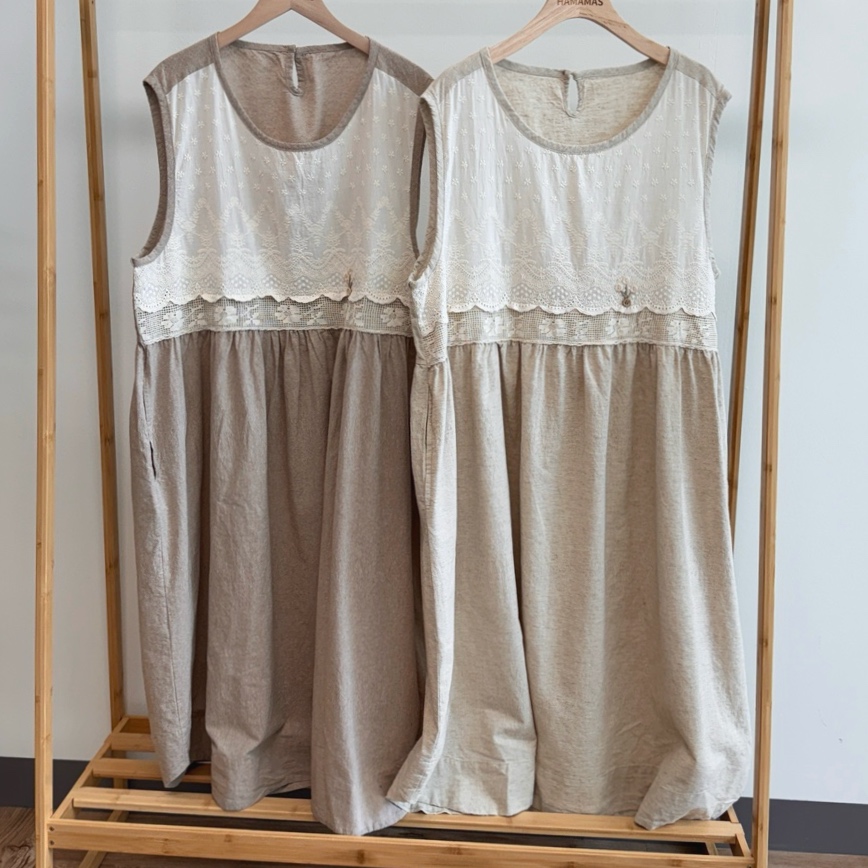 린넨원피스 민소매레이스원피스 루즈핏 낙낙한 여름원피스