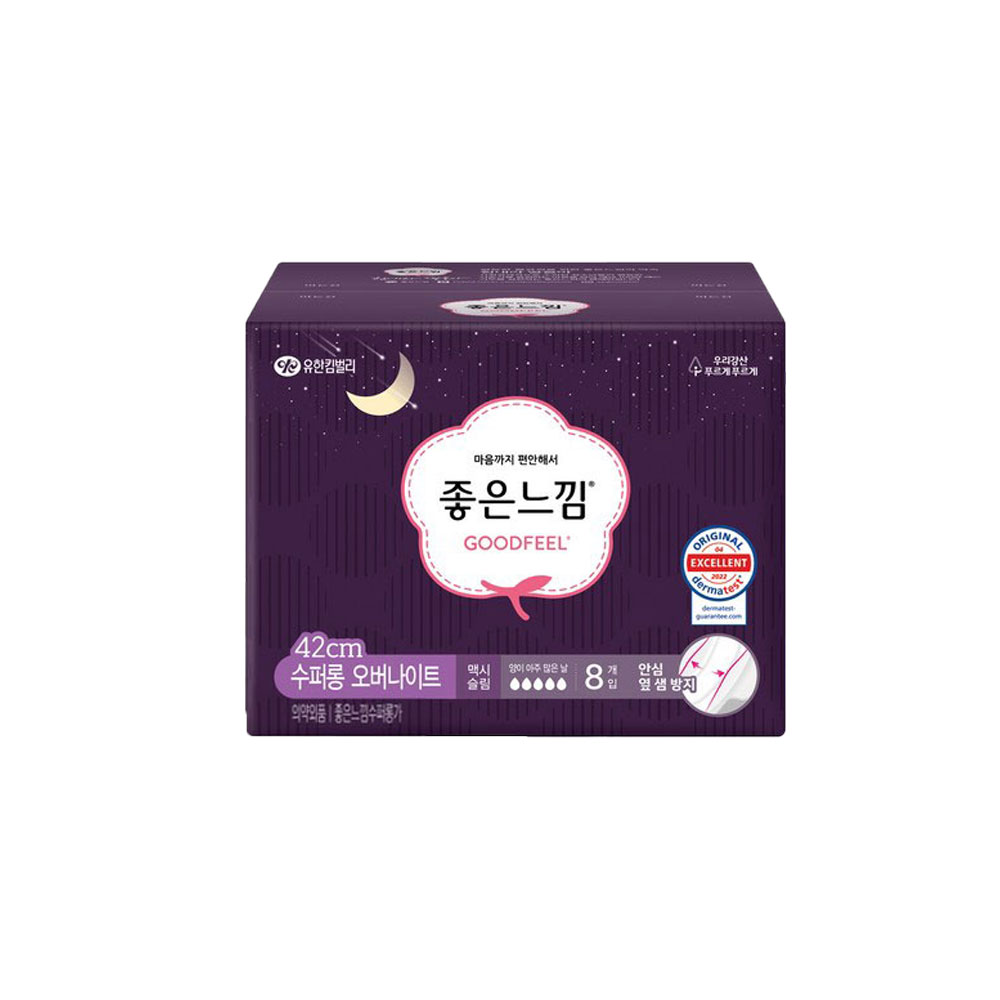 유한킴벌리 좋은느낌 슈퍼롱 오버나이트 8P 생리대 : THE프리미엄