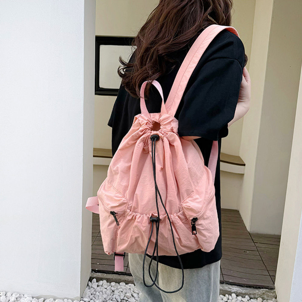 초경량 백팩 조리 스트랩 등에메는가방 나들이 외출 여행 가벼운 스트링 백팩 - 상세 이미지 3
