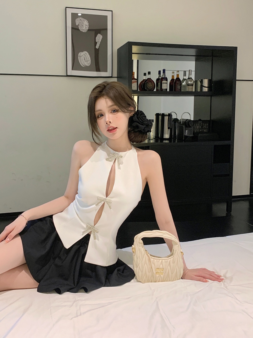 라디오스타 870회 최예나 홀터넥 티셔츠 휴양지 리본 의상 옷 패션 - 상세 이미지 3