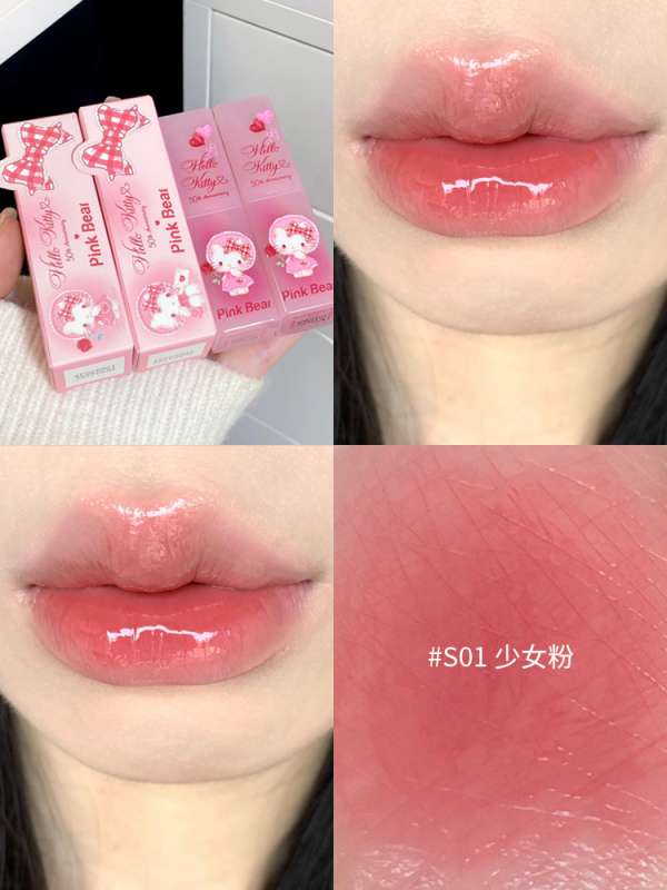 묻어나지 않는 핑크베어 헬로키티 콜라보 립스틱 한정판 슈가글로시 - 상세 이미지 2
