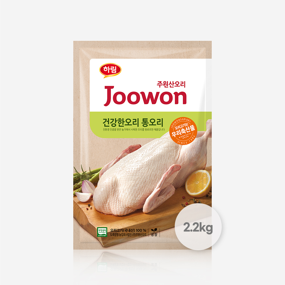 하림 주원산오리 통오리 건강한오리 2.2kg 무항생제 - 상품 이미지
