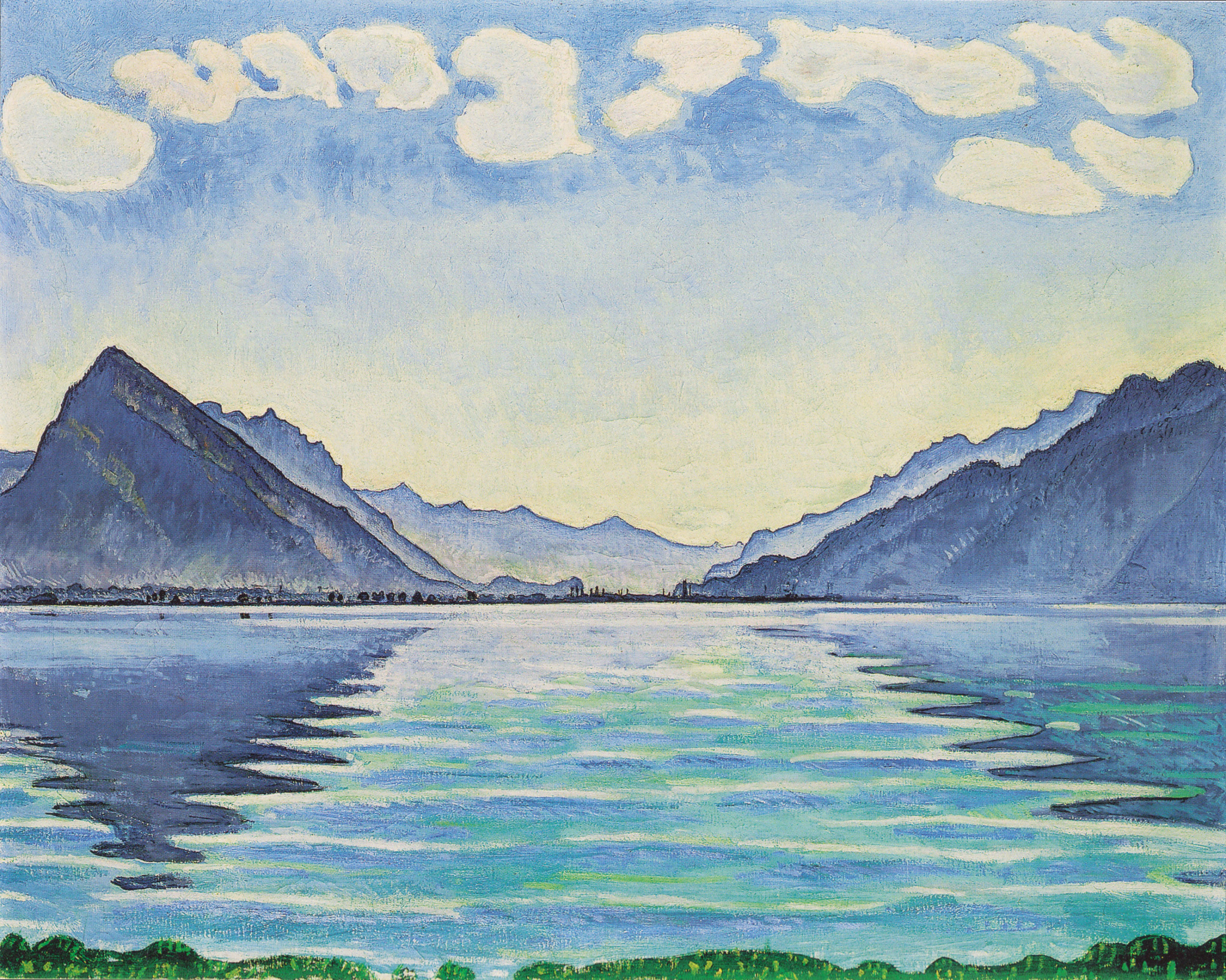 Lake Thun, Symmetric reflection 아트포스터 감성선물 후들러 - 상품 이미지