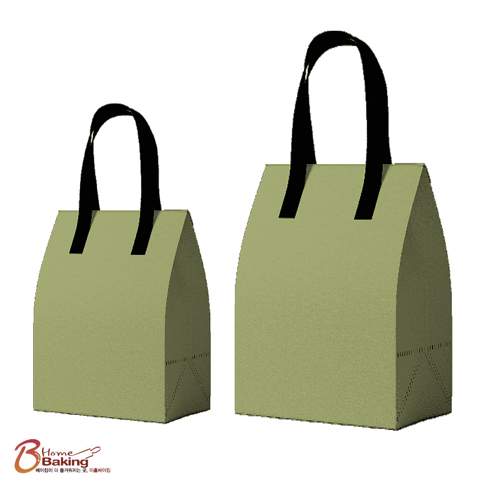 진그린테이크아웃보냉백2단 높이30 높이32 택1 케이크단열 은박 아이스봉투 아이스크림포장 - 상품 이미지