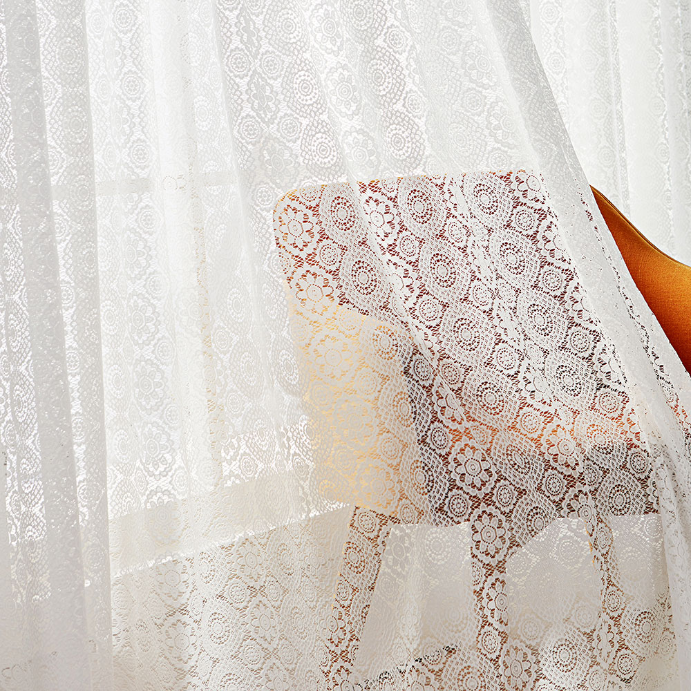 사라하우스 헤브론 크로쉐 화이트 레이스 뜨개 감성 가림막 가리개 커튼
