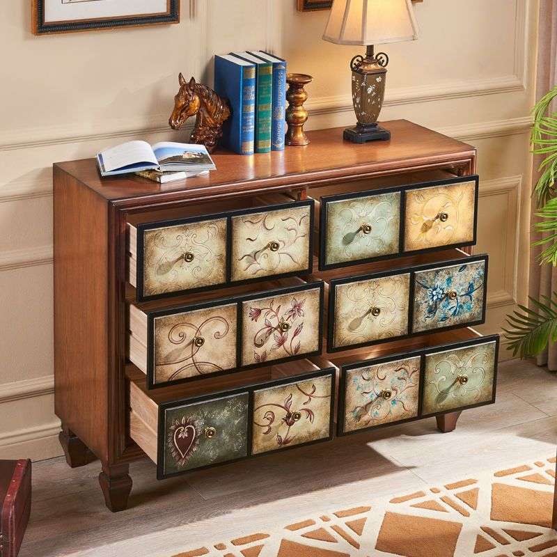 원목 서랍장 수납장 침실 거실 엔틱 인테리어 - 상세 이미지 4