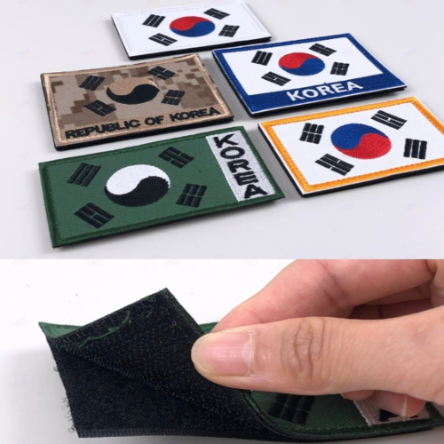 태극기 벨크로 부착 브로치 패치 와펜 군복 유니폼 가방 부착 DIY - 상품 이미지