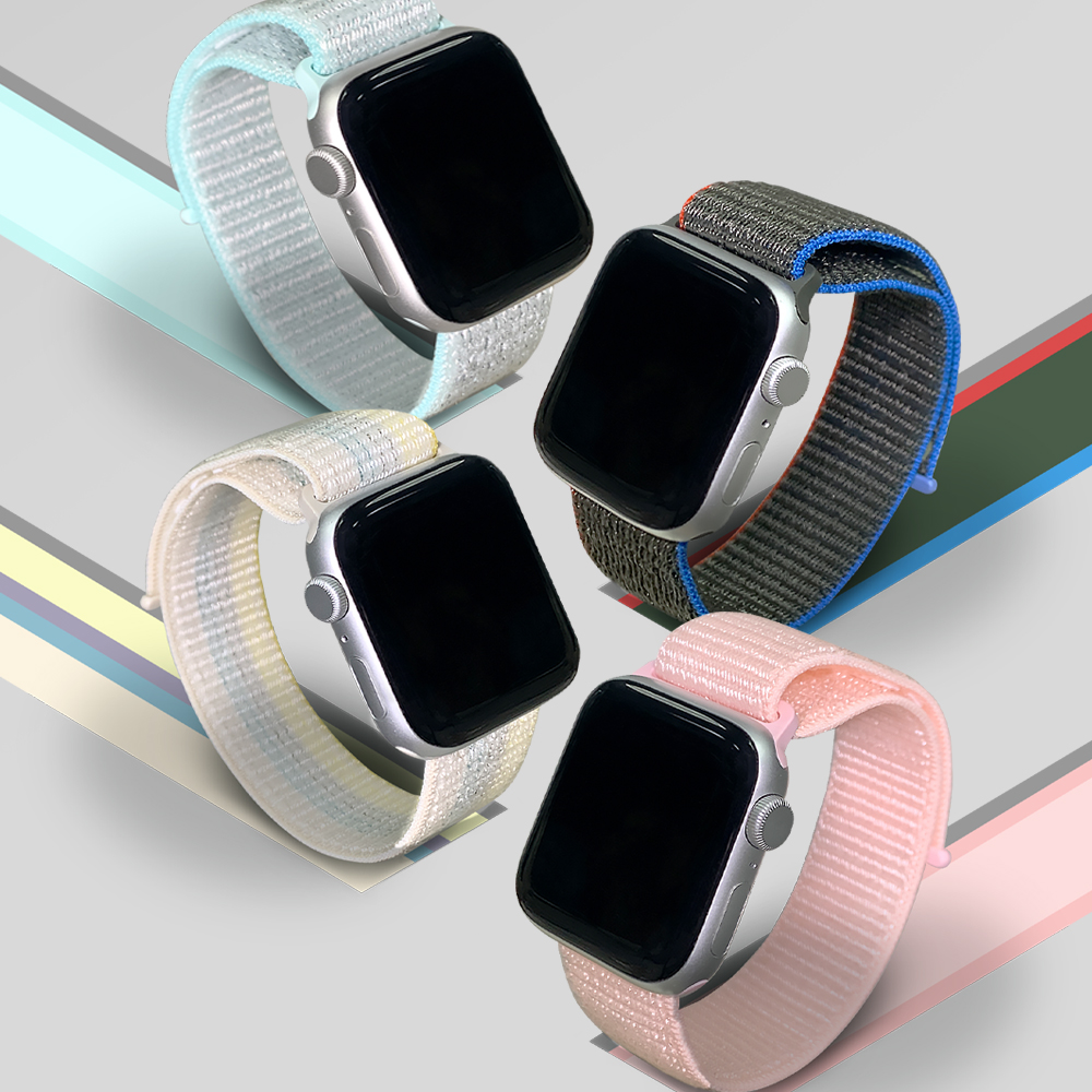 TXLX 애플워치 스포츠 스트랩 9 8 7 울트라 SE 2 호환 스포츠루프 벨크로 밴드 패브릭