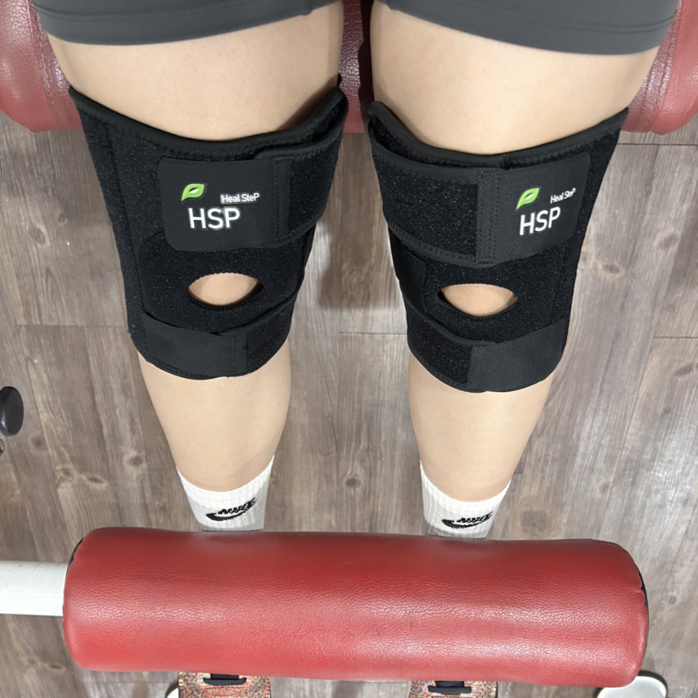 1+1 힐스텝 무릎보호대 등산 연골 슬개골 헬스 테니스 스쿼트 운동 1세트 이미지 6