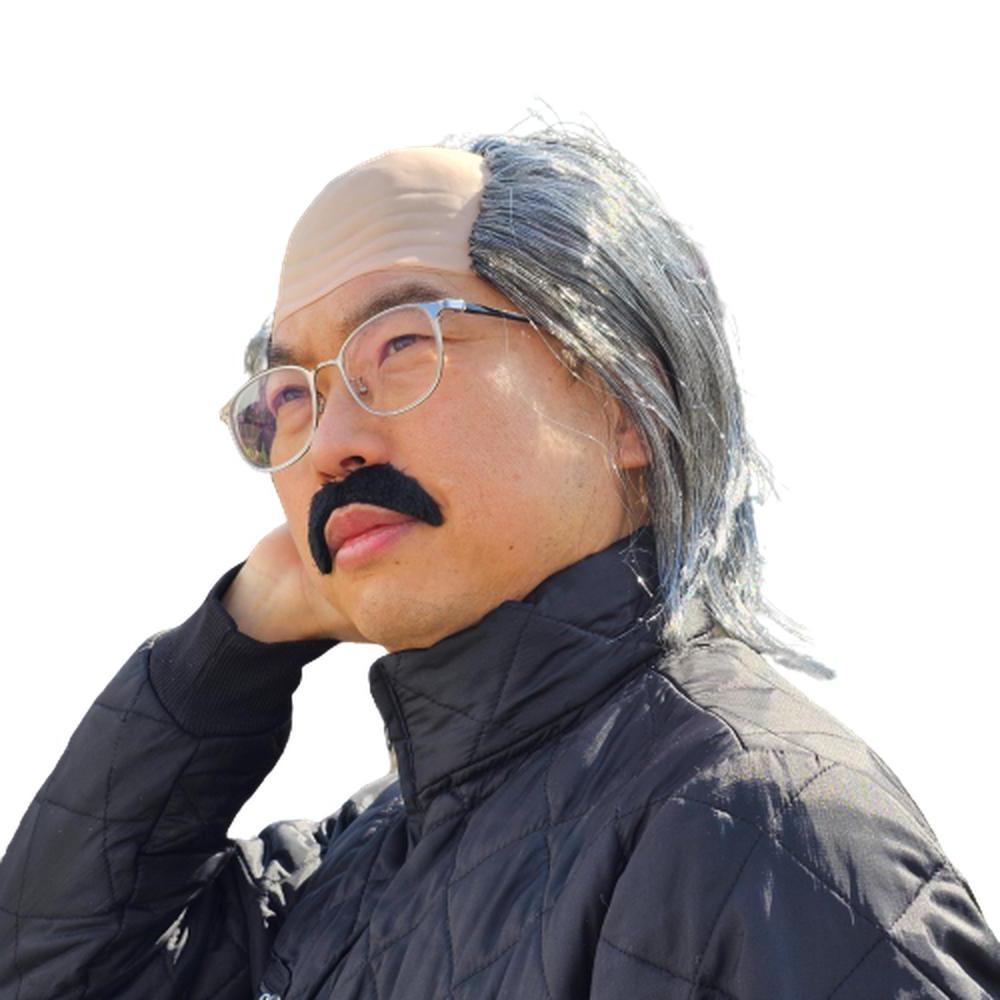 리얼피부톤 이마가발 코스프레소품 직모 대머리