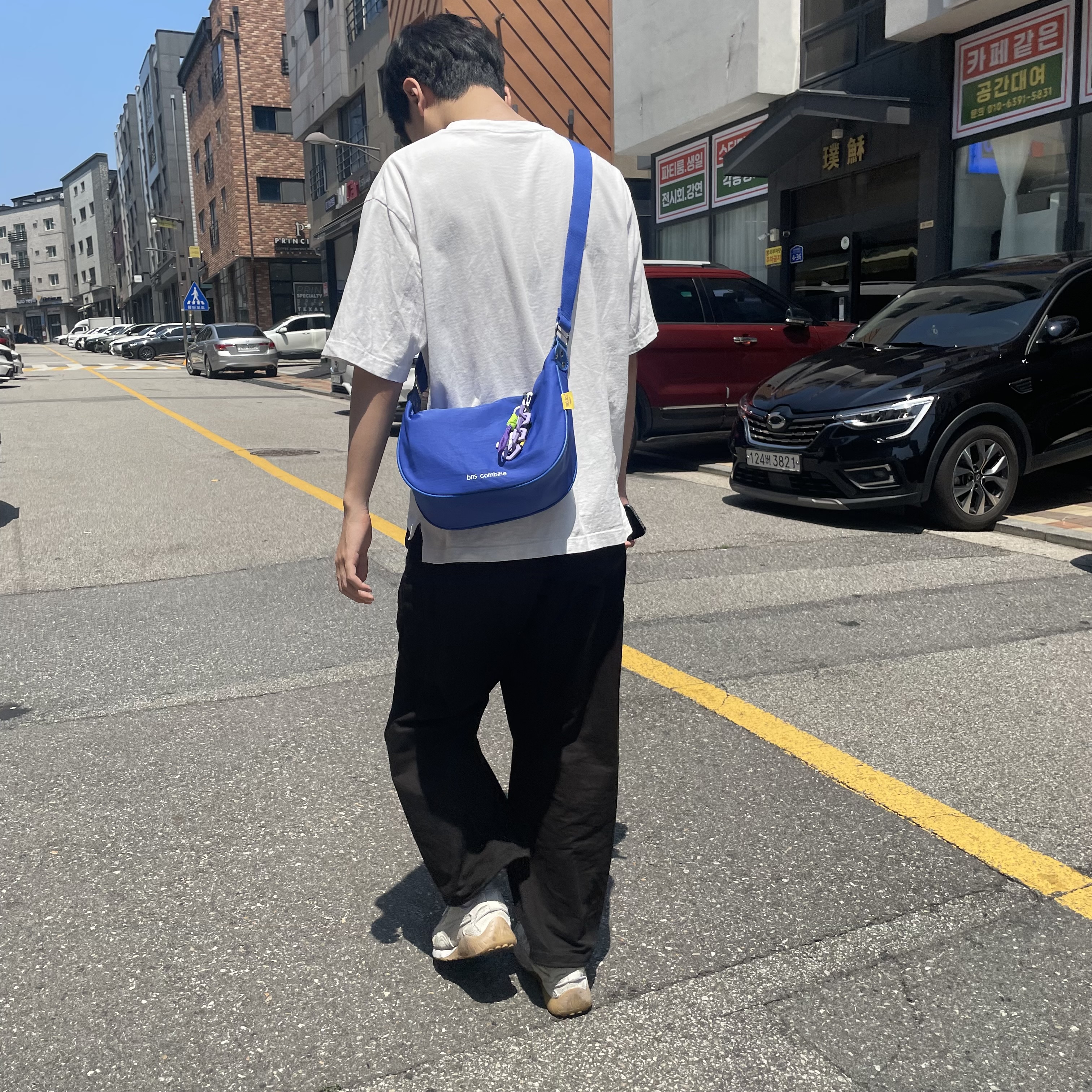 반달 여행용 크로스백 보부상 유럽여행가방 가벼운 핸드폰 슬링백 크로와상백 나일론 크로스 이미지 8