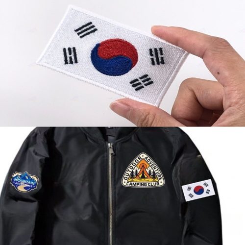 태극기 열접착 브로치 와펜 옷 가방 백 부착 DIY 패치 - 상품 이미지