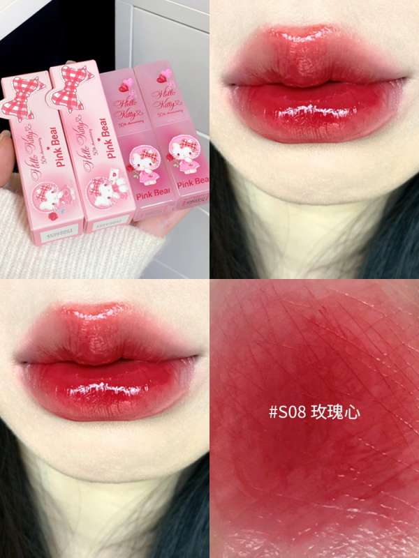 묻어나지 않는 핑크베어 헬로키티 콜라보 립스틱 한정판 슈가글로시 - 상세 이미지 4