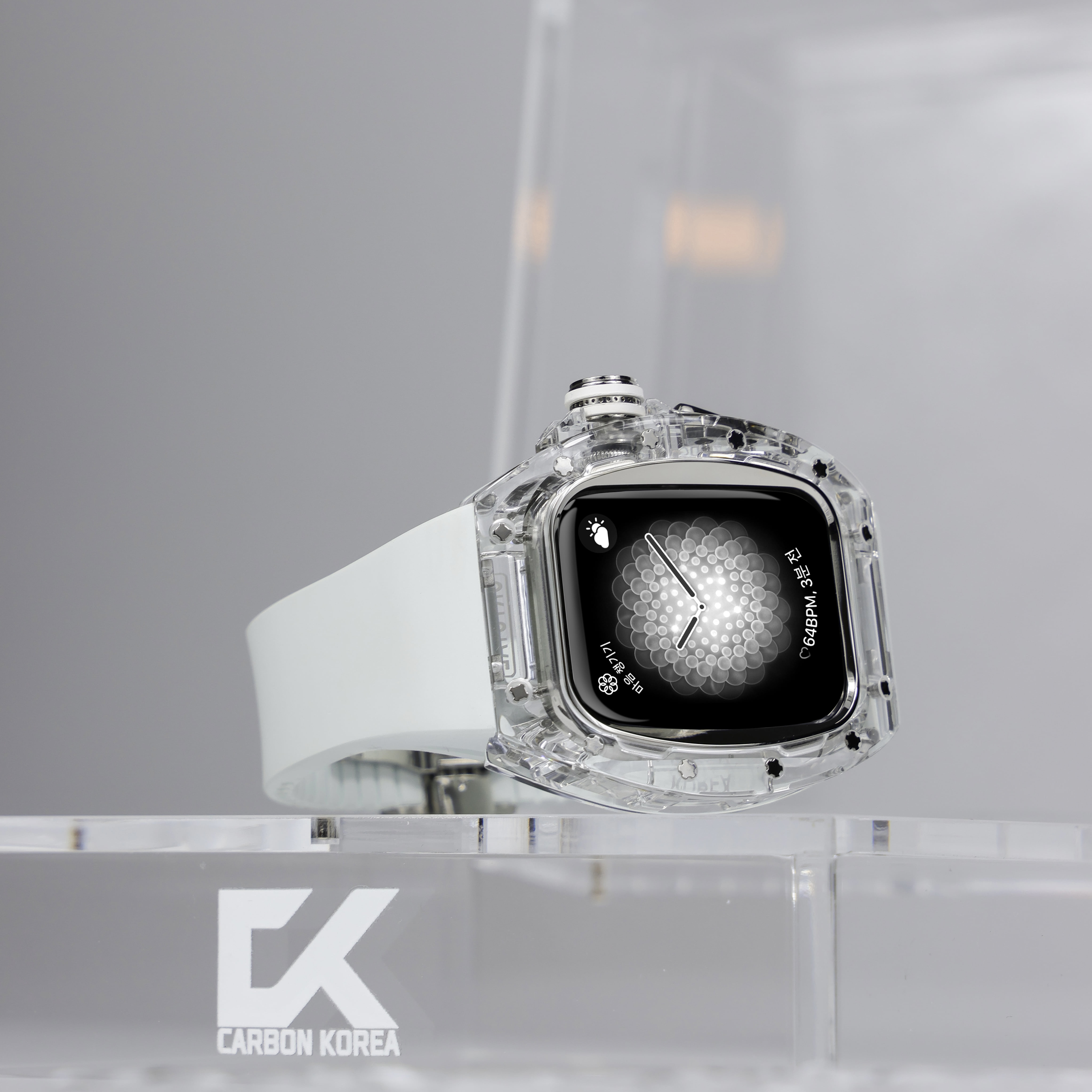 카본코리아 CKTC 애플워치SE3 케이스 애차드밀 일체형 크리스탈베젤 메탈버클 44mm - 상세 이미지 3