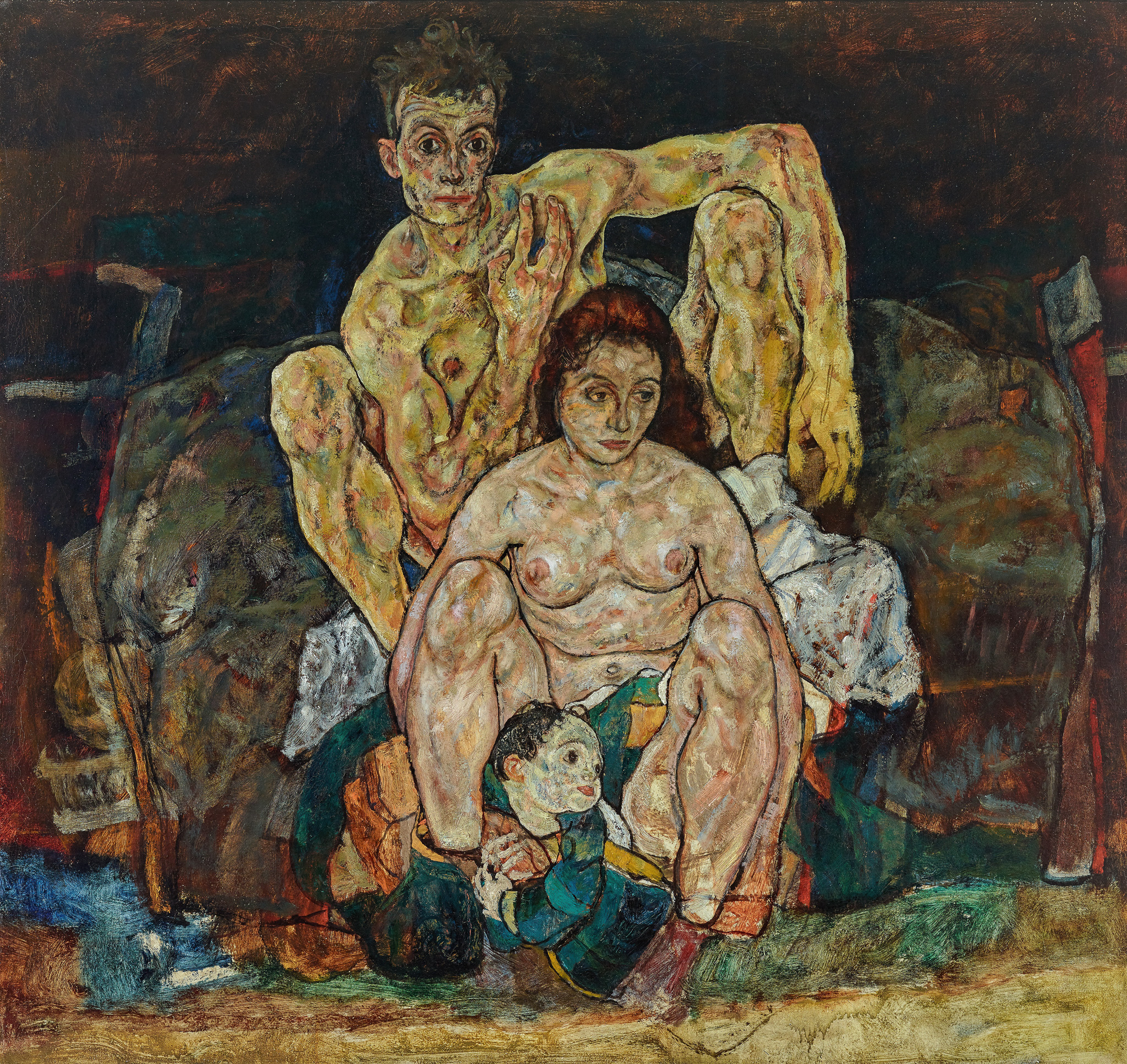 Kauerndes Menschenpaar (Die Familie) 아트포스터 감성선물 쉴레 - 상품 이미지