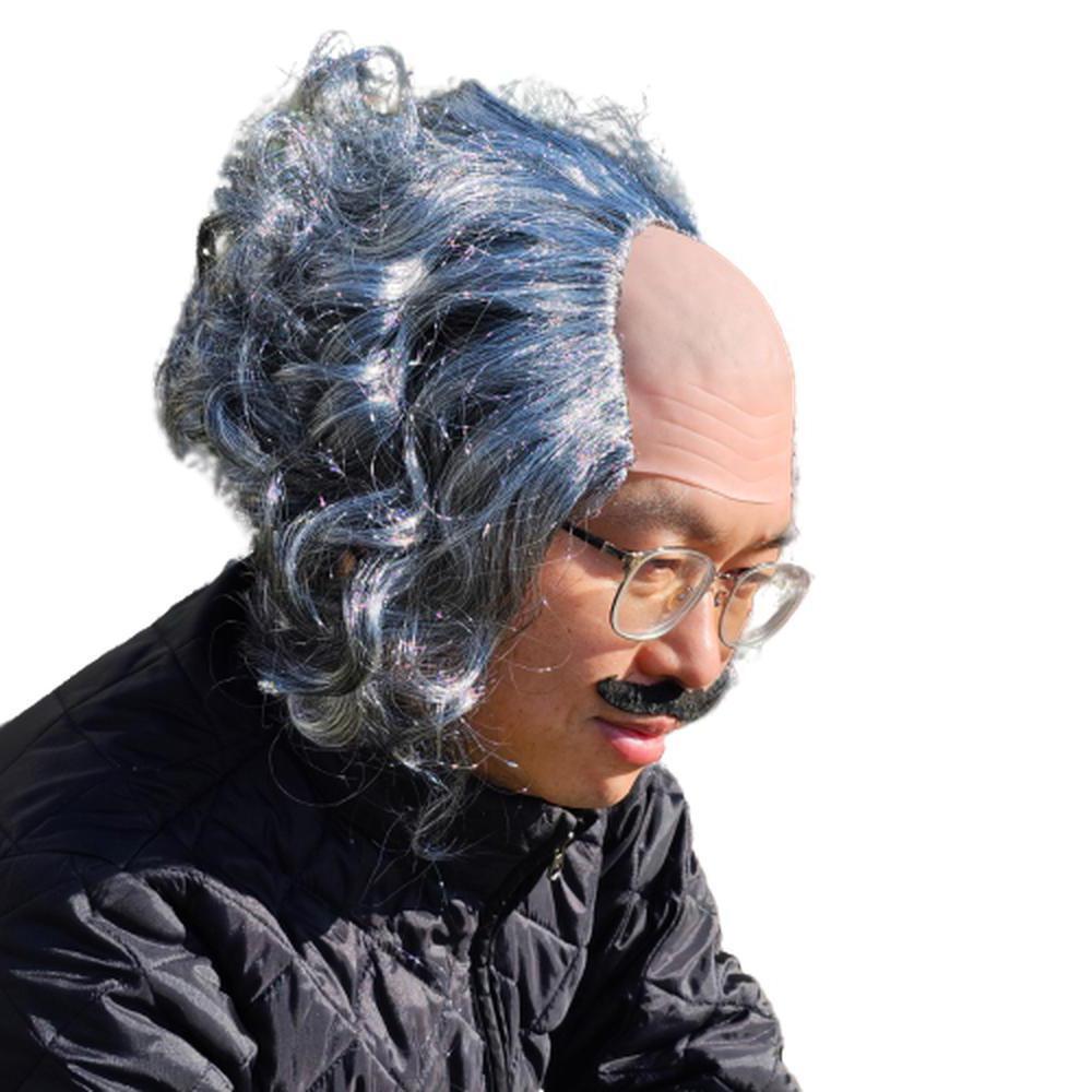 코메디 코스프레 가발 남성 대머리 가발 파티 유머 소품