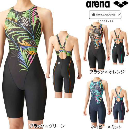아레나 ARENA 여성 실내 반전신 5부 레이싱 수영복 FINA ARN-4064W - 상품 이미지