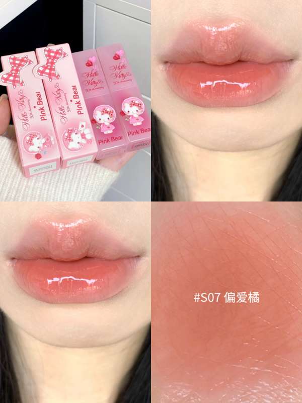 묻어나지 않는 핑크베어 헬로키티 콜라보 립스틱 한정판 슈가글로시 - 상세 이미지 3