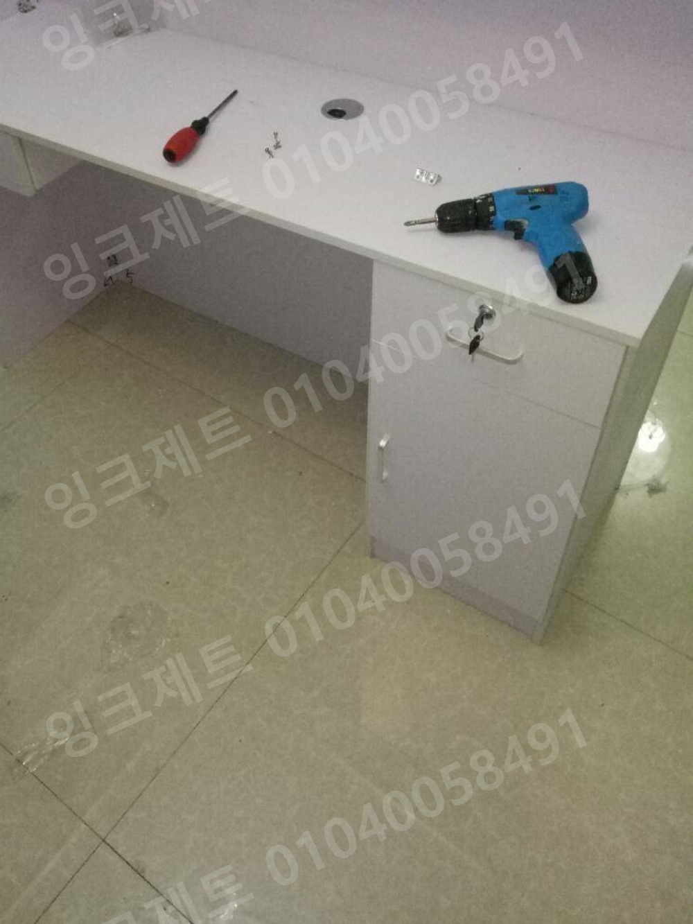 ㄱ자 테이블 포스기 인포데스크 계산대 사각 코너 캐셔 - 상세 이미지 3