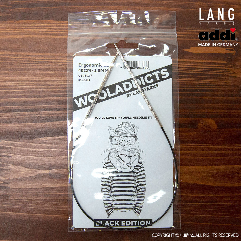 랑 이그노믹 레이스 블랙에디션 숏팁 줄바늘 40cm/LANG Addi Ergonomic Lace Wooladdicts Black edition - 상세 이미지 3