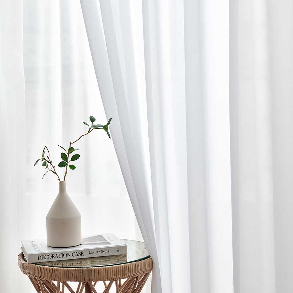사라하우스 퓨어 쉬폰 차르르 높이조절 나비주름 커튼