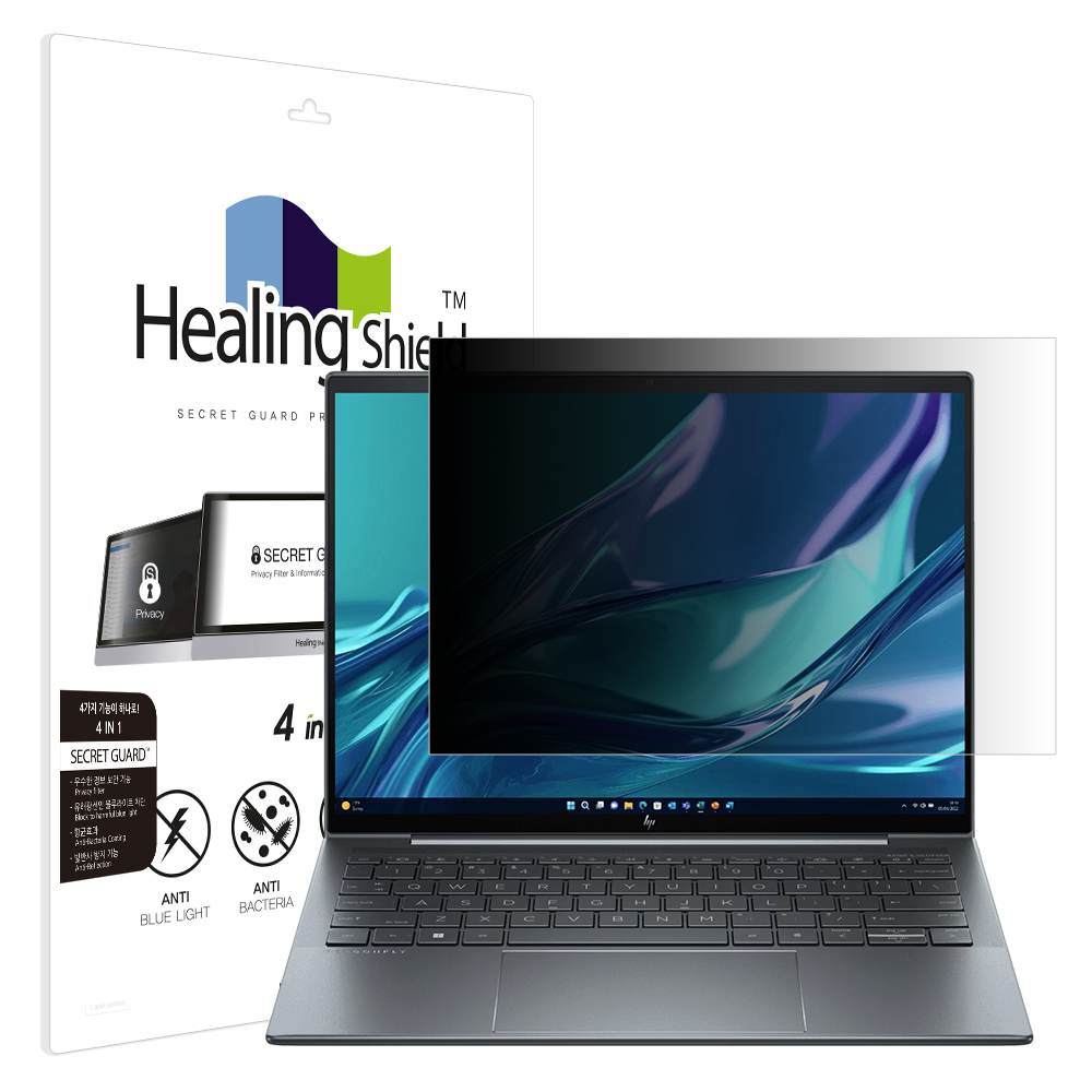 HP 엘리트 드래곤플라이 G4 논터치 항균 보안필름 블루라이트차단 양면 정보보안기 - 상품 이미지