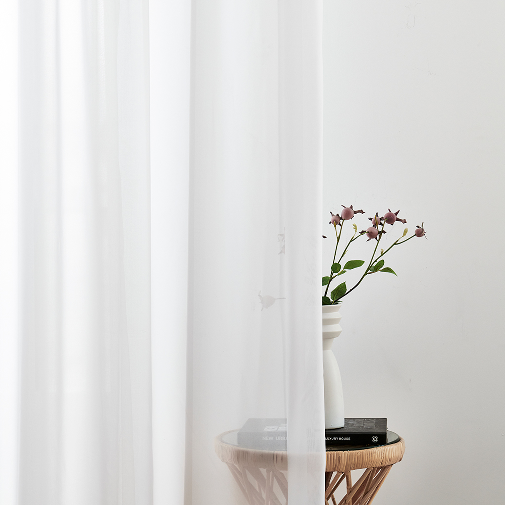 사라하우스 퓨어 쉬폰 차르르 높이조절 나비주름 커튼