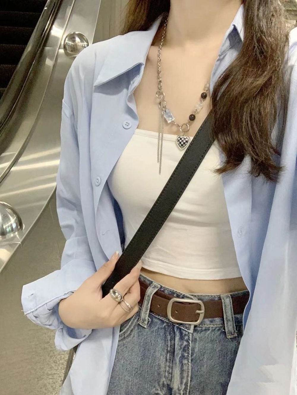 아빠하고 나하고 26회 서효림 셔츠 블라우스 간절기 레이어드 의상 옷 패션 - 상세 이미지 2