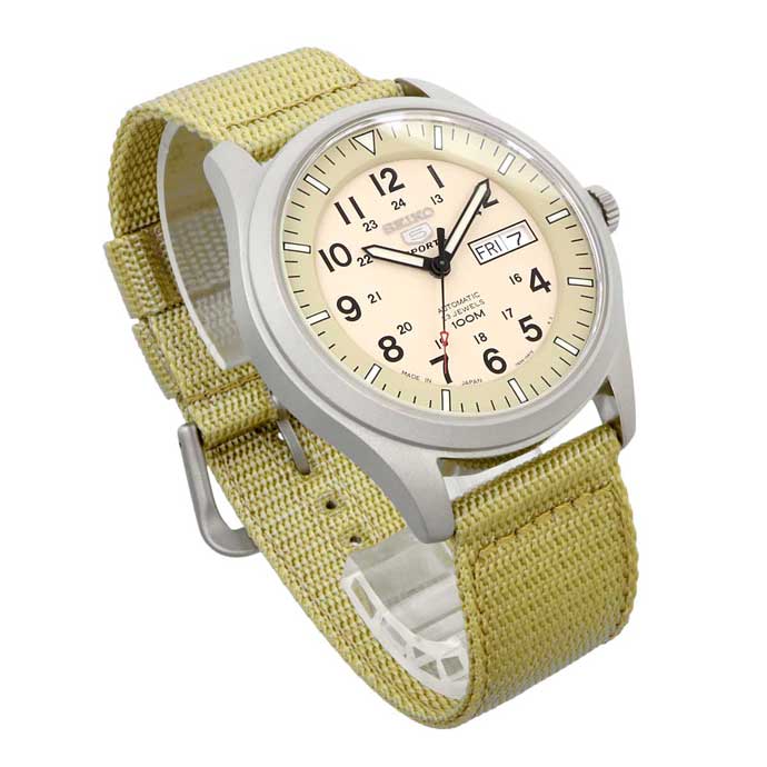 세이코 SEIKO 오토매틱 베이지 남자 손목 캐주얼 필드 시계 SNZG07J1 - 상세 이미지 2