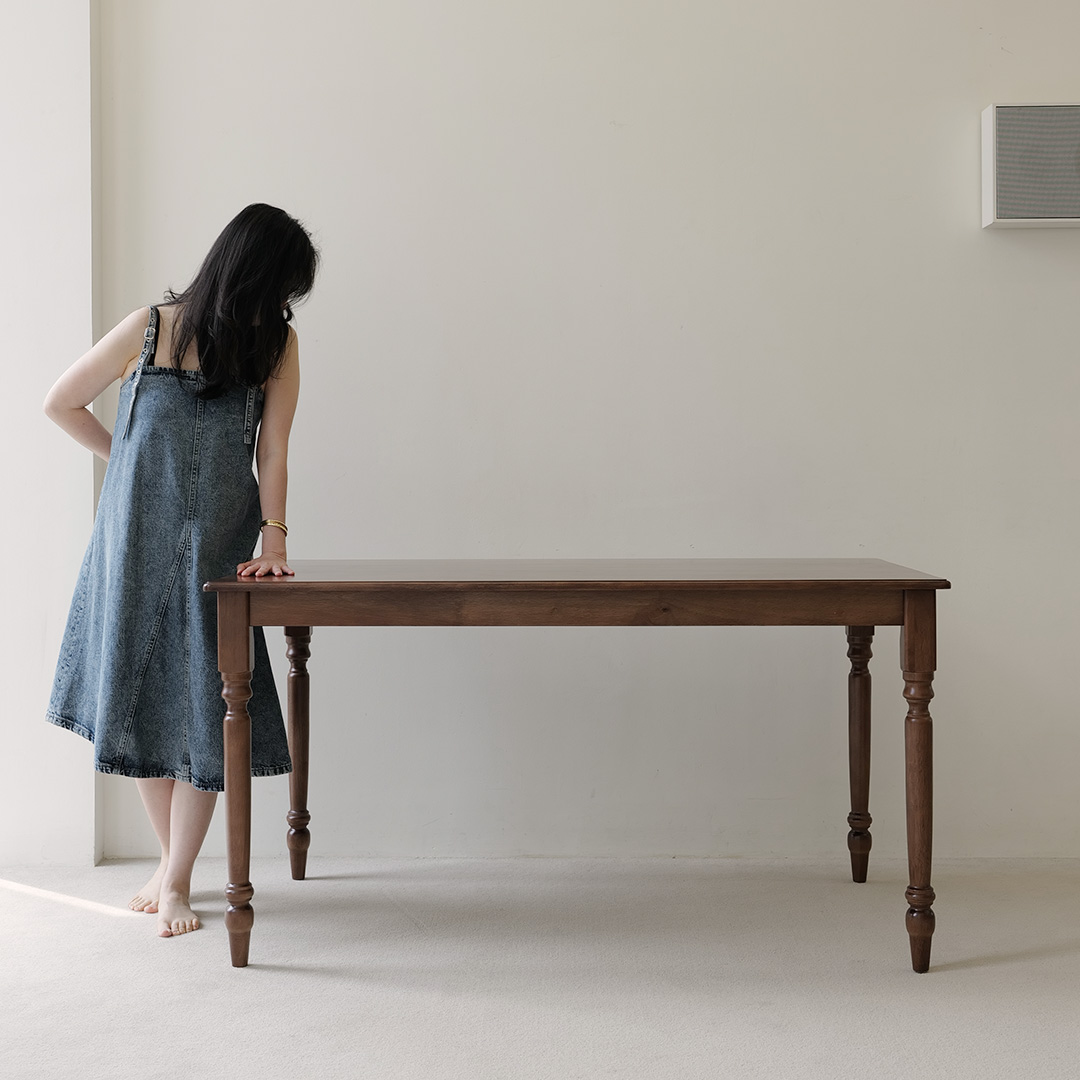 자야캠핑 코콜라 월넛 원목 직사각형 2인 4인 식탁 테이블 1200