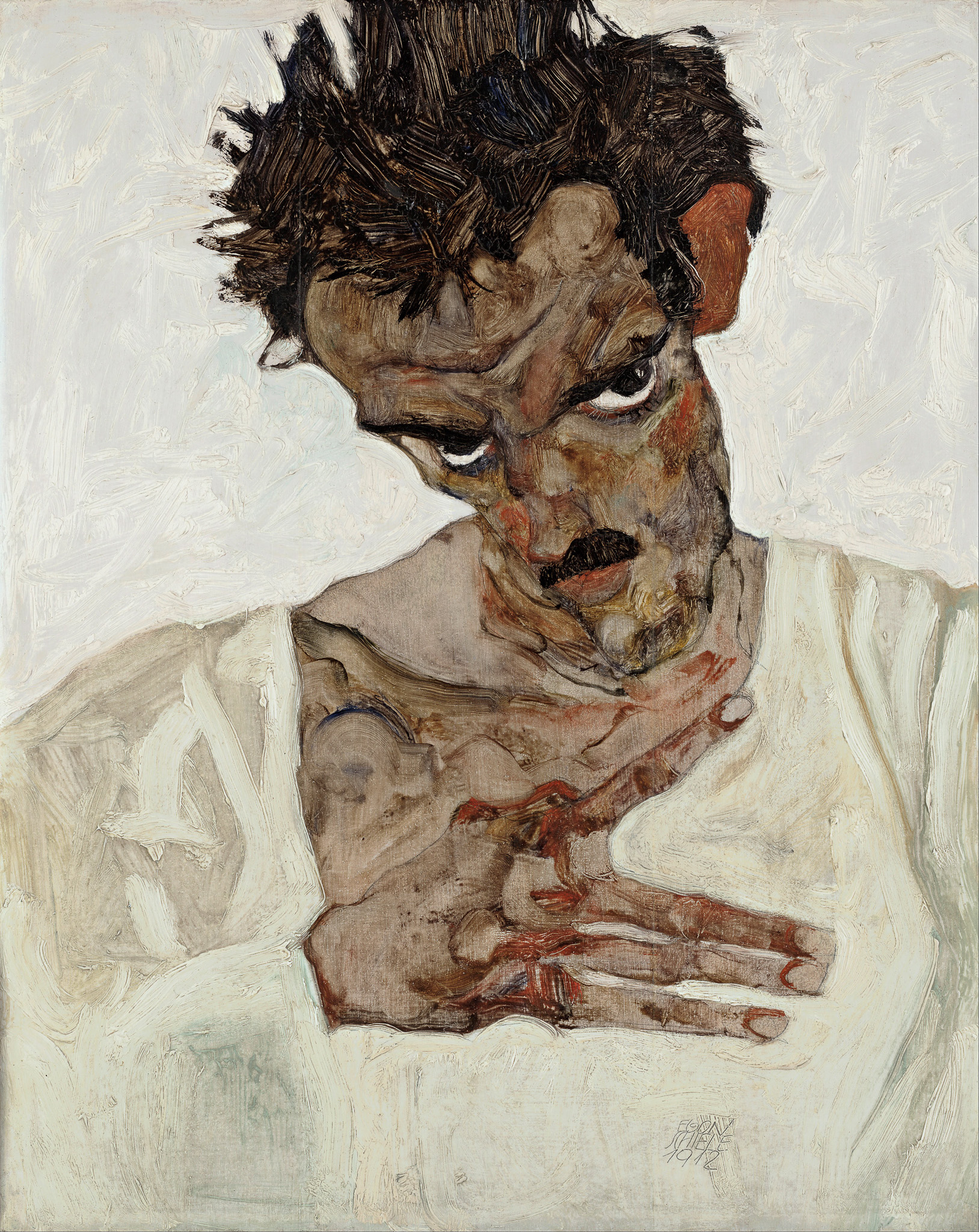 Self-Portrait with Lowered Head 아트포스터 감성선물 쉴레 - 상품 이미지