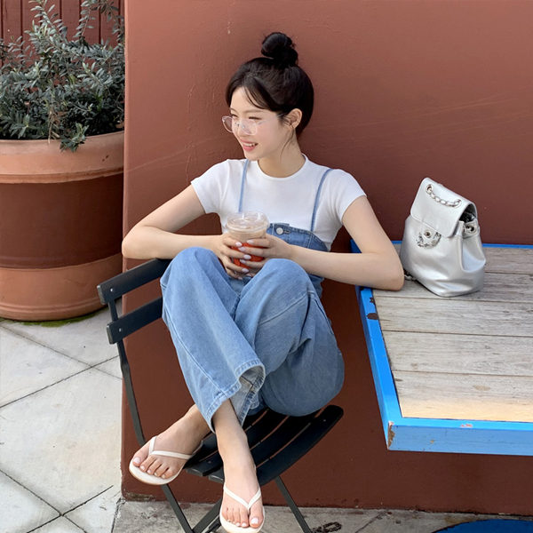 헤로즈 아일렛 오버롤 데님 점프슈트 op15701