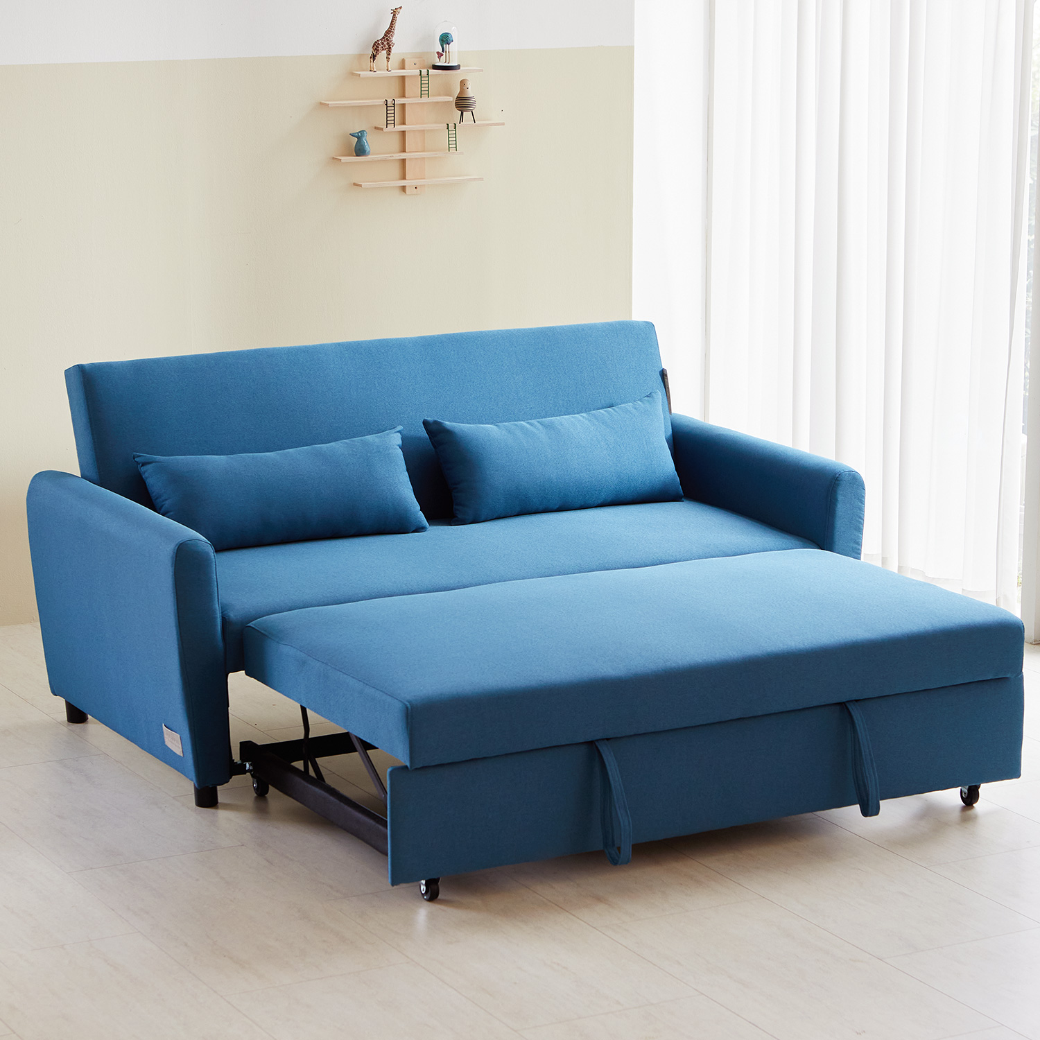 베스트리빙 코나 4인용 접이식 소파베드 수납형 확장형 패브릭 침대