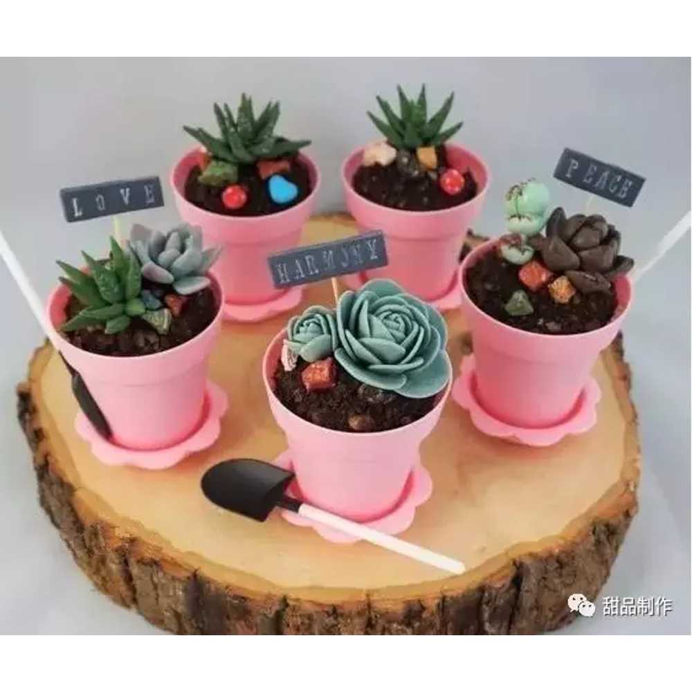 컵케이크 화분 DIY 일회용 머핀몰드 노오븐 베이킹 브라운커버+자립삽 100세트 - 상세 이미지 4