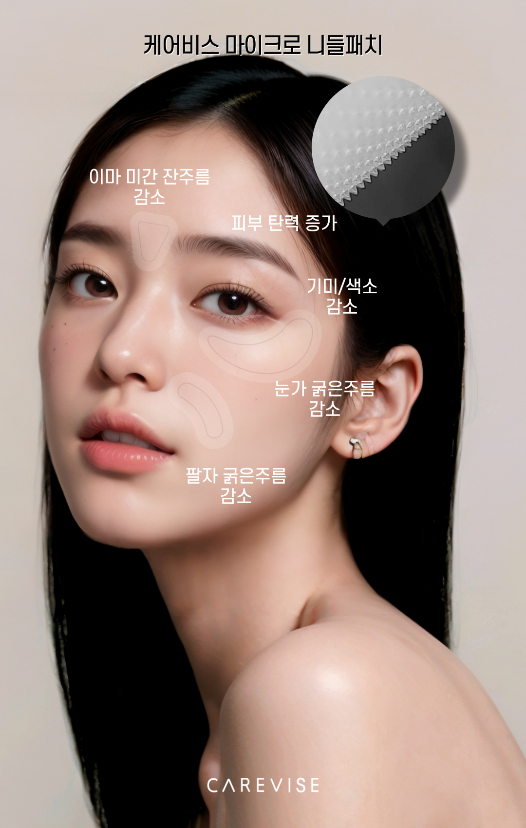 케어비스 마이크로 눈가 눈밑 주름 기미 니들 아이백 패치 2개입 10set - 상세 이미지 4