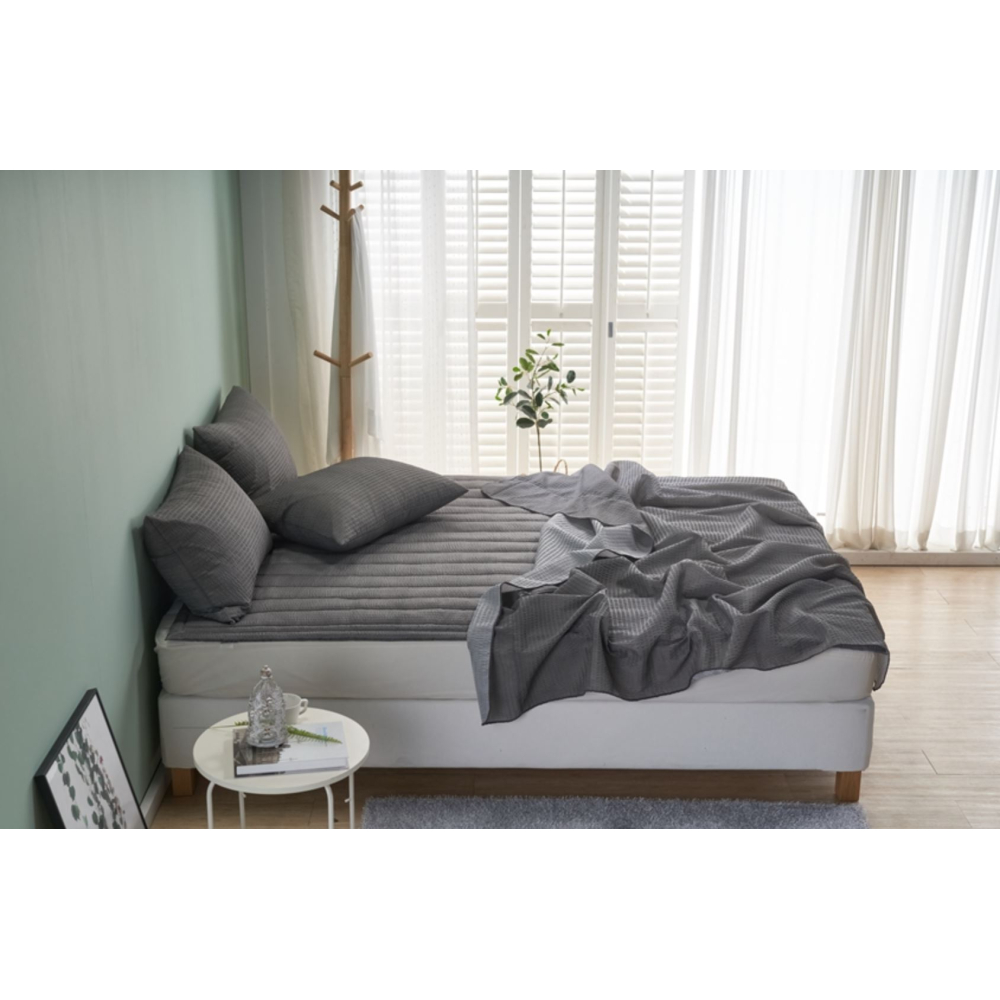 국산 냉감 시어서커 얇은 이불 패드 세트 시원한 쿨링 여름 기숙사 자취